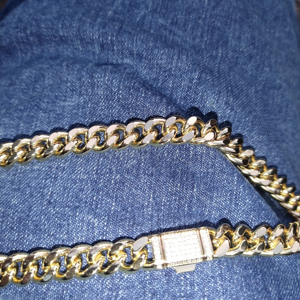 Gold over steel chain necklace